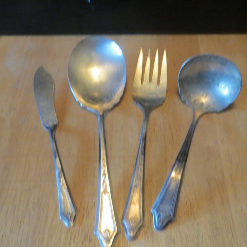 Oneida Silverplate 1923, Community Tudor, Duchess, 4pc Serveware